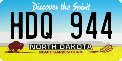 ND license plate HDQ944