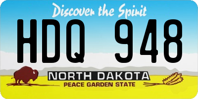 ND license plate HDQ948