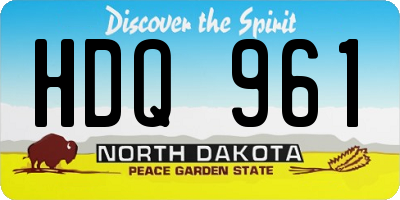 ND license plate HDQ961