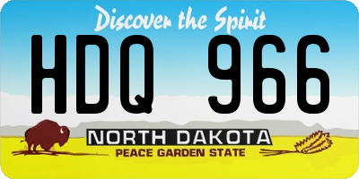 ND license plate HDQ966
