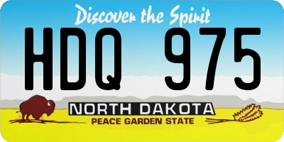 ND license plate HDQ975