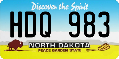 ND license plate HDQ983