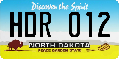 ND license plate HDR012