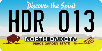 ND license plate HDR013