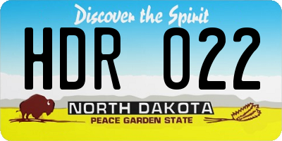 ND license plate HDR022