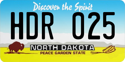 ND license plate HDR025