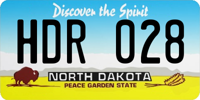 ND license plate HDR028