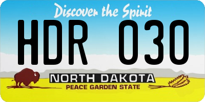 ND license plate HDR030