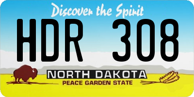 ND license plate HDR308