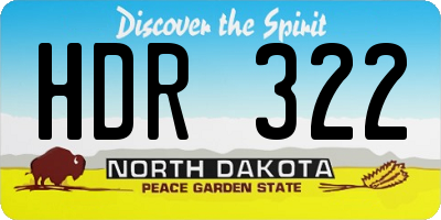 ND license plate HDR322