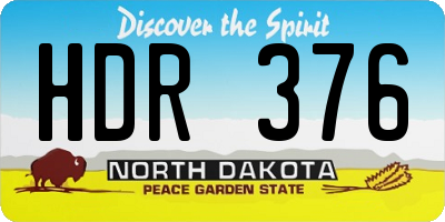 ND license plate HDR376