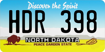 ND license plate HDR398