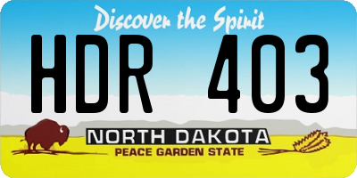 ND license plate HDR403