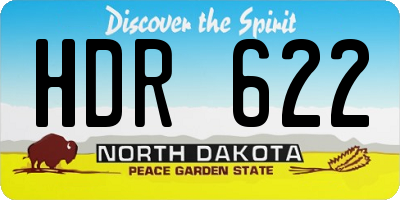 ND license plate HDR622