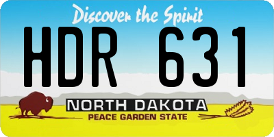 ND license plate HDR631