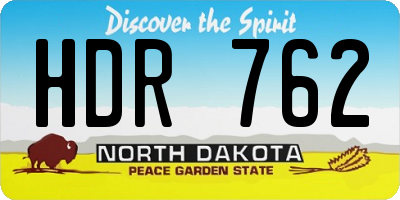 ND license plate HDR762