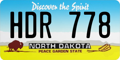 ND license plate HDR778