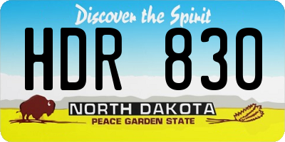 ND license plate HDR830