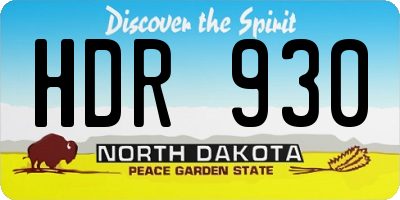 ND license plate HDR930