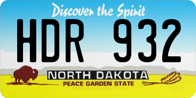 ND license plate HDR932