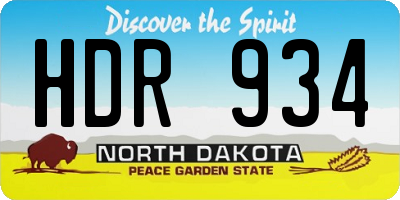 ND license plate HDR934