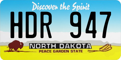 ND license plate HDR947
