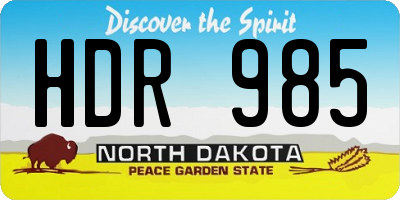 ND license plate HDR985