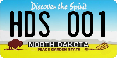 ND license plate HDS001