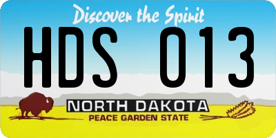 ND license plate HDS013