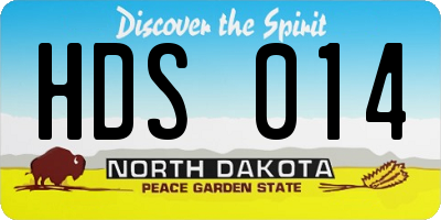 ND license plate HDS014