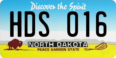 ND license plate HDS016