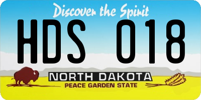 ND license plate HDS018