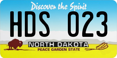 ND license plate HDS023
