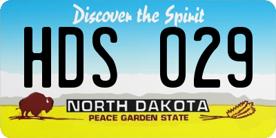 ND license plate HDS029