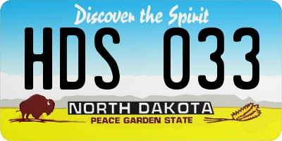 ND license plate HDS033