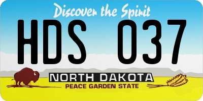 ND license plate HDS037