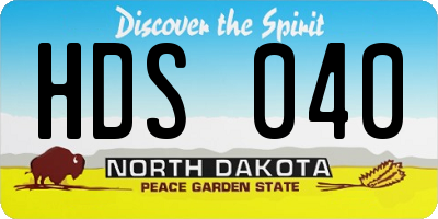 ND license plate HDS040