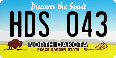 ND license plate HDS043