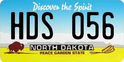ND license plate HDS056