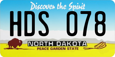 ND license plate HDS078