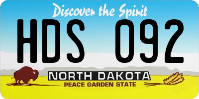 ND license plate HDS092