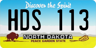 ND license plate HDS113