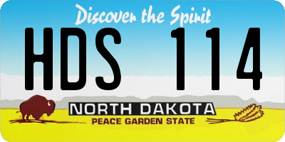 ND license plate HDS114