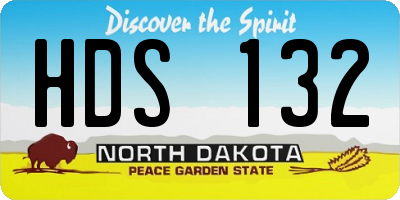 ND license plate HDS132