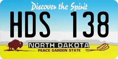ND license plate HDS138
