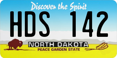 ND license plate HDS142