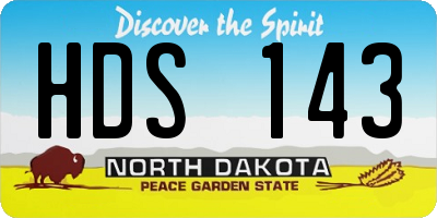 ND license plate HDS143