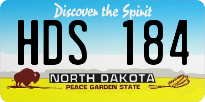 ND license plate HDS184