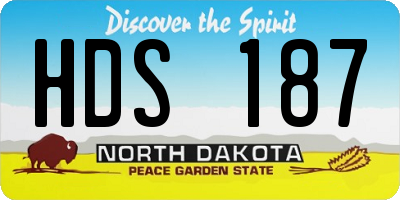 ND license plate HDS187
