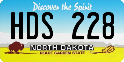 ND license plate HDS228